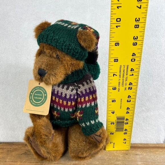 Boyds Bears Plush Bear 11" Knitted Sweater Beanie 1997 Waitsfield 94853 Bearwear - Picture 5 of 10